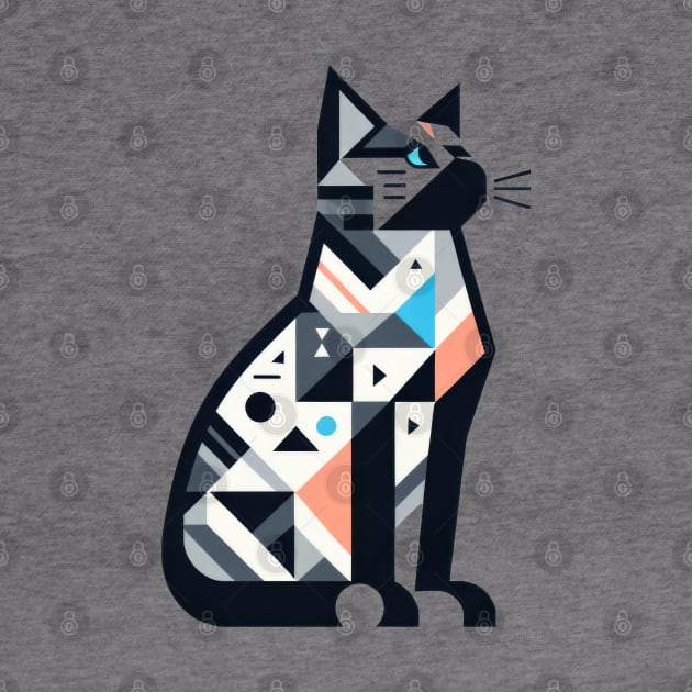 Geometric Cat Design by Delicious Art